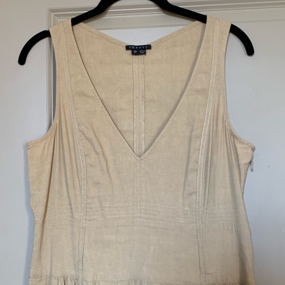 Theory Tan Sleeveless V-Neck Dress - Picture 3 of 10
